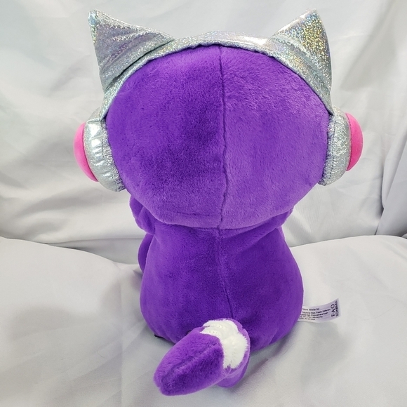 FAO Schwarz Purple DJ Cat Plush Stuffed Toy Lights Music 11 Inch 2022 Kawaii - Picture 5 of 10